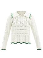 Matchesfashion.com Shrimps - Fritz Contrast-trim Wool-blend Sweater - Womens - Cream Multi
