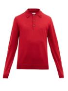 Matchesfashion.com Ditions M.r - Maxime Merino Wool Knitted Polo Shirt - Mens - Ruby