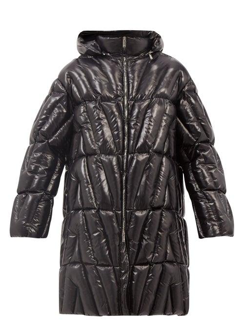 Valentino - Glossy Quilted-shell Hooded Jacket - Mens - Black
