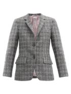 Matchesfashion.com Thom Browne - Single-breasted Check Wool Jacket - Womens - Dark Grey