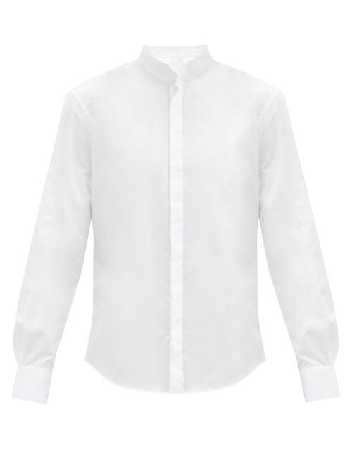 Matchesfashion.com Bourrienne Paris X - Crivain Stand-collar Cotton-poplin Shirt - Mens - White