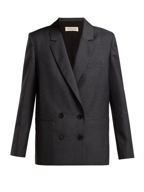 Matchesfashion.com Masscob - Liv Prince Of Wales Checked Wool Blend Blazer - Womens - Grey