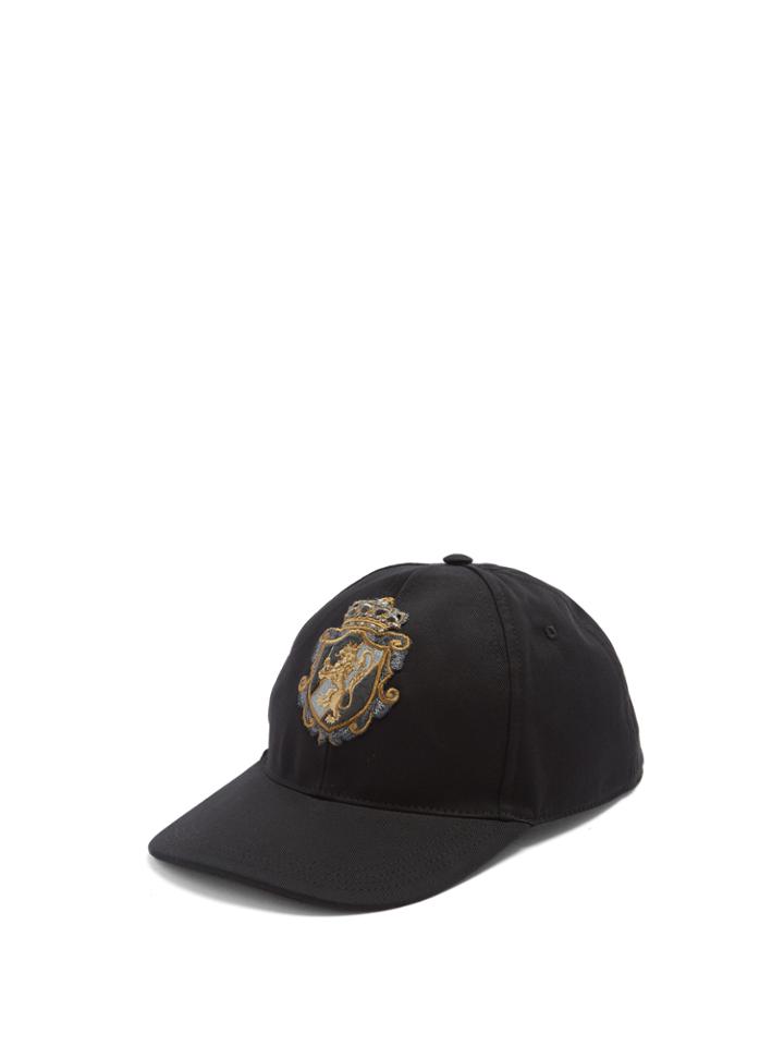 Dolce & Gabbana Crest-embroidered Canvas Cap