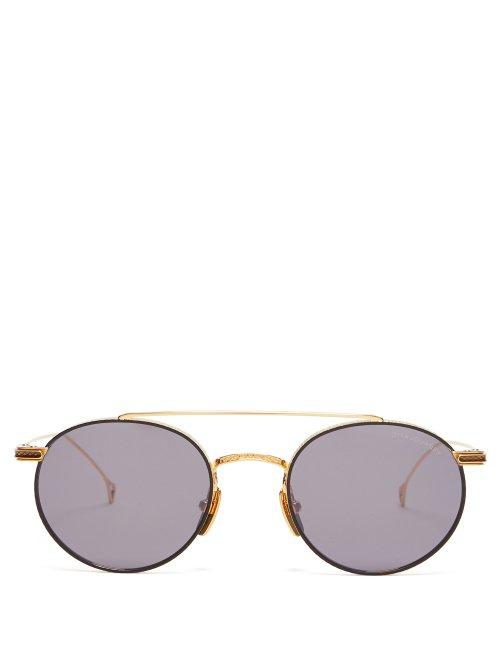 Matchesfashion.com Dita Eyewear - Journey Gold Plated Round Frame Sunglasses - Mens - Gold