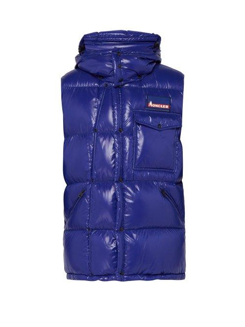 Matchesfashion.com 7 Moncler Fragment - High Shine Quilted Down Gilet - Mens - Blue