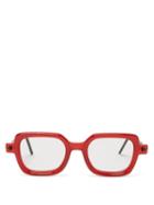 Kuboraum - P2 Square Acetate Glasses - Mens - Red