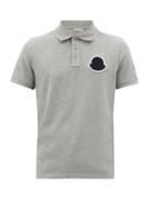 Matchesfashion.com Moncler - Logo-patch Cotton-piqu Polo Shirt - Mens - Grey