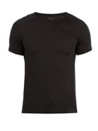 Matchesfashion.com Falke Ess - Crew Neck Wool And Silk Blend T Shirt - Mens - Dark Grey