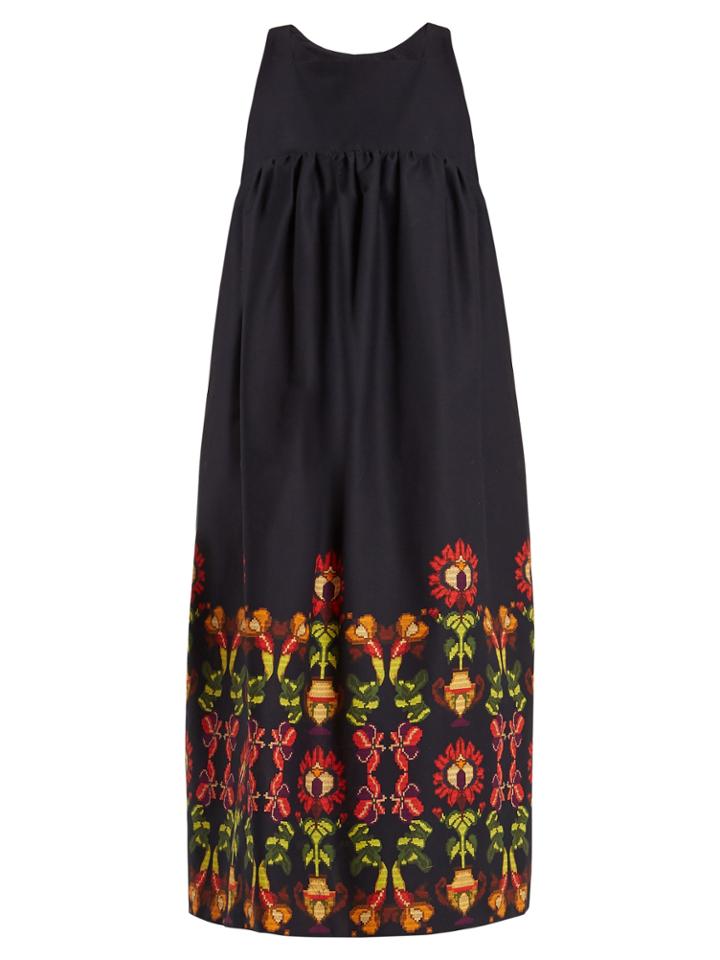Stella Jean Floral-print Stretch-cotton Dress
