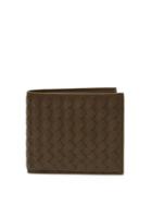 Matchesfashion.com Bottega Veneta - Intrecciato Bi Fold Leather Wallet - Mens - Khaki