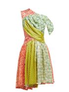 Matchesfashion.com Preen By Thornton Bregazzi - Monica Multi Print Asymmetric Silk Blend Dress - Womens - Multi