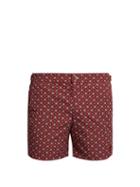 Matchesfashion.com Alexander Mcqueen - Floral Print Burgundy Swim Shorts - Mens - Burgundy