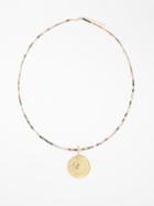 Hermina Athens - Shield Of Achilles Jasper & Gold-plated Necklace - Womens - Gold Multi