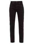 Matchesfashion.com Saint Laurent - Distressed Slim-fit Cotton Jeans - Womens - Black
