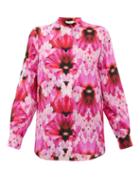 Matchesfashion.com Alexander Mcqueen - Floral-print Silk-crepe Blouse - Womens - Pink Multi