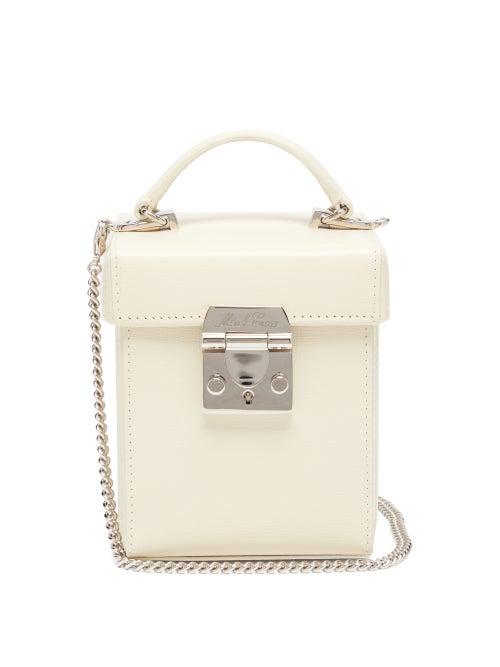 Matchesfashion.com Mark Cross - Grace Cube Mini Leather Box Bag - Womens - White