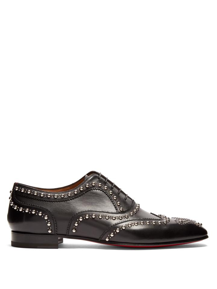 Christian Louboutin Charlie Clou Studded Leather Oxford Shoes