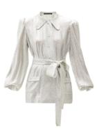 Matchesfashion.com The Vampire's Wife - The Penitent Wool-blend Lam Blouse - Womens - Silver