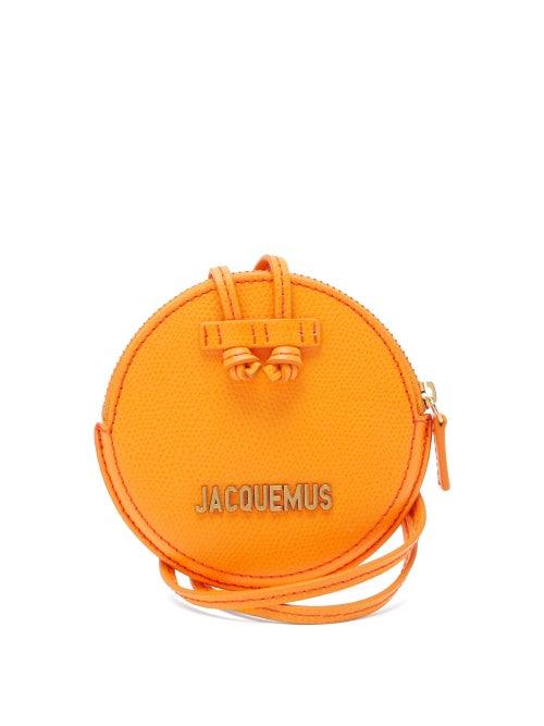 Matchesfashion.com Jacquemus - Le Pitchou Grained Leather Necklace Bag - Womens - Orange