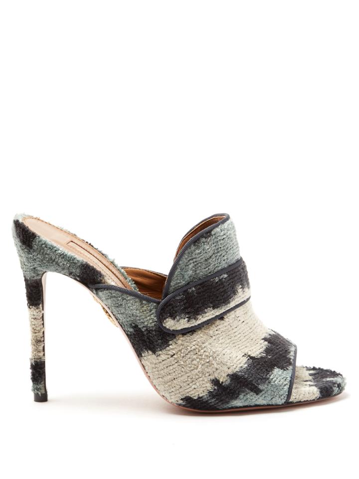 Aquazzura Dylan Striped-dgrad Mules