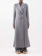 Gabriela Hearst - Houstt Double-breasted Silk Coat - Womens - Dark Grey
