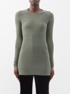 Rick Owens - Longline Jersey Long-sleeved T-shirt - Womens - Khaki