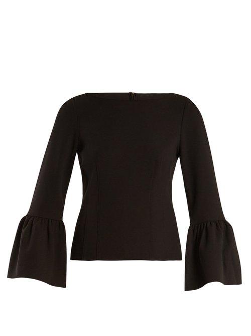 Matchesfashion.com Tibi - Bell Cuff Contoured Crepe Top - Womens - Black
