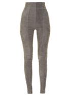 Balmain High-rise Skinny-leg Suede Trousers