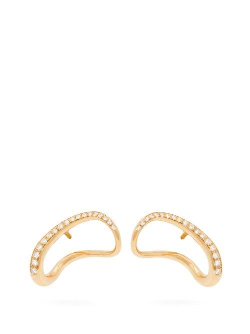 Matchesfashion.com Charlotte Chesnais Fine Jewellery - Slide 18kt Gold & Diamond Earrings - Womens - Gold
