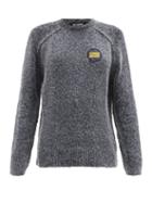 Matchesfashion.com Raf Simons - Logo-patch Lurex Sweater - Womens - Dark Navy