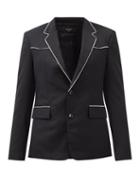 Amiri - Crystal-embellished Wool-sharkskin Suit Jacket - Mens - Black