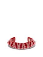 Matchesfashion.com Valentino - Logo Print Bracelet - Womens - Red