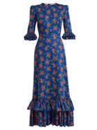 Matchesfashion.com The Vampire's Wife - Cinderella Gypsy Print Cotton Dress - Womens - Blue Print