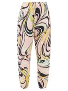Emilio Pucci - Ondi-print Cotton-jersey Track Pants - Womens - Pink Multi
