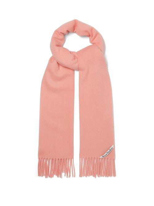 Matchesfashion.com Acne Studios - Canada Narrow Fringed Wool Scarf - Womens - Light Pink
