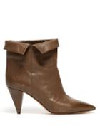 Matchesfashion.com Isabel Marant - Larel Panelled Leather Ankle Boots - Womens - Khaki