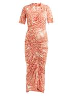 Matchesfashion.com Preen By Thornton Bregazzi - Mindi Floral Print Stretch Jersey Midi Dress - Womens - Red Print