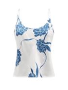 Ladies Lingerie La Perla - Floral-print Silk-satin Pyjama Top - Womens - White Print