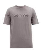 Matchesfashion.com Ashmei - Carbon Logo-print Technical Merino-blend T-shirt - Mens - Dark Grey