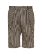 Tomorrowland Striped Cotton-gabardine Shorts