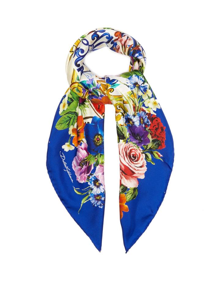 Dolce & Gabbana Majolica-print Silk Scarf