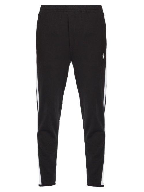 Matchesfashion.com Polo Ralph Lauren - Side Striped Cotton Jersey Track Pants - Mens - Black
