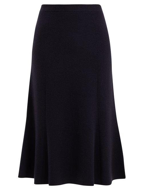 Matchesfashion.com Joseph - Wool Midi Skirt - Womens - Navy
