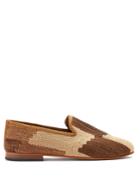 Artemis Design Shoes Abstact-patterned Woven Kilim And Leather Loafers
