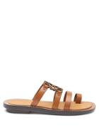Loewe - Anagram Leather Sandals - Womens - Tan