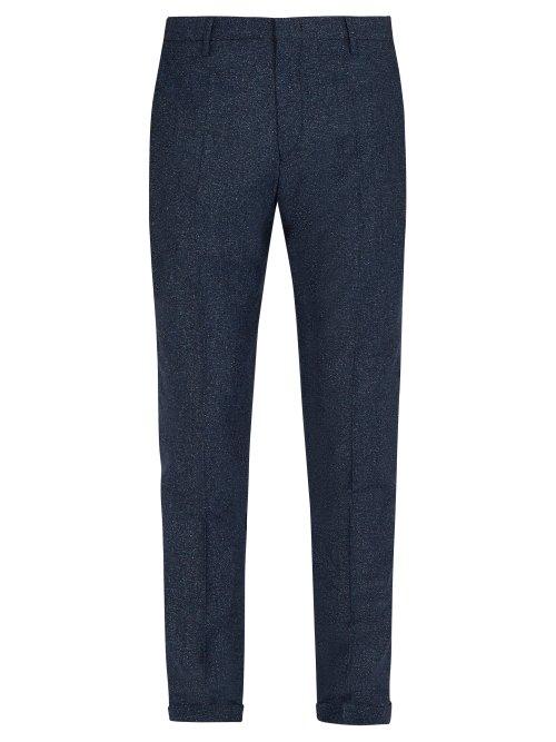 Matchesfashion.com Paul Smith - Slim Fit Mlange Wool Blend Suit Trousers - Mens - Blue