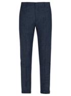 Matchesfashion.com Paul Smith - Slim Fit Mlange Wool Blend Suit Trousers - Mens - Blue