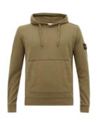 Matchesfashion.com Stone Island - Logo Patch Cotton Hooded Sweatshirt - Mens - Dark Green