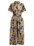 Matchesfashion.com Lisa Marie Fernandez - Floral Print Short Sleeved Cotton Dress - Womens - Cream Multi