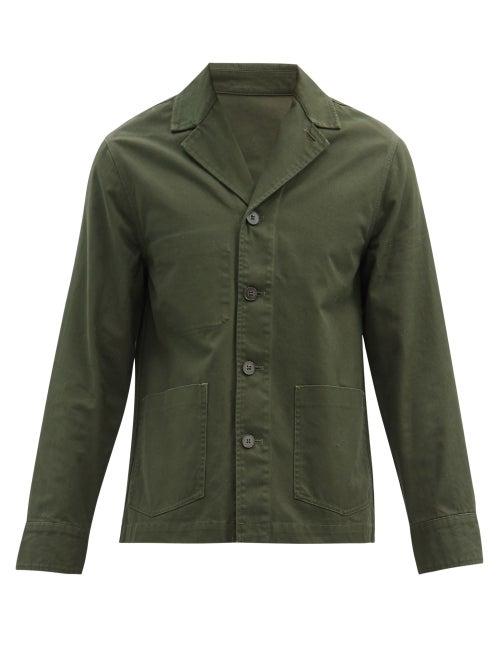 Matchesfashion.com Officine Gnrale - Benjamin Single-breasted Cotton-canvas Suit Jacket - Mens - Khaki
